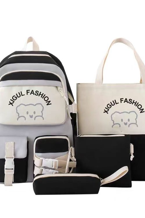 4-in-1 School Bag Set – Backpack, Tote, Crossbody & Pencil Case