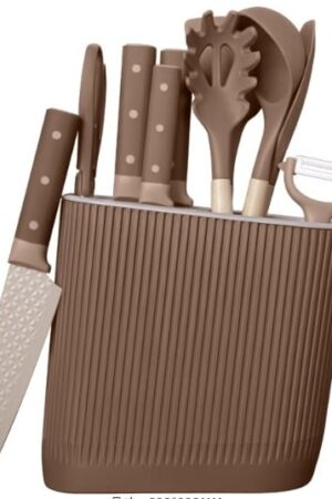 All-in-One 11-Piece Kitchen Knife & Utensil Set with Organizer