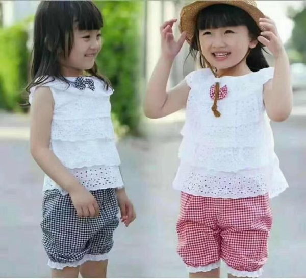 Girls' Ruffled Top and Skirt Set