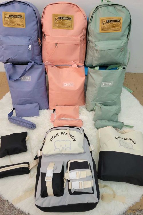 4-in-1 School Bag Set – Backpack, Tote, Crossbody & Pencil Case