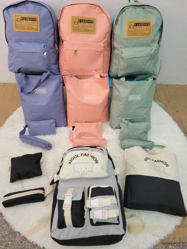 4-in-1 School Bag Set – Backpack, Tote, Crossbody & Pencil Case