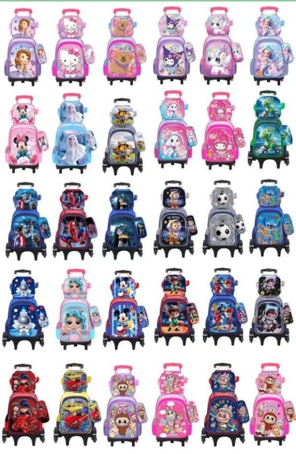 3-in-1 Rolling School Bag Set with Insulated Lunch Bag - Image 2