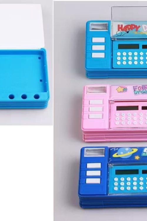Multifunctional Pencil Box with Calculator, Sharpener, and Storage