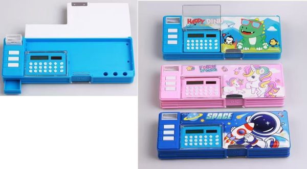 Multifunctional Pencil Box with Calculator, Sharpener, and Storage