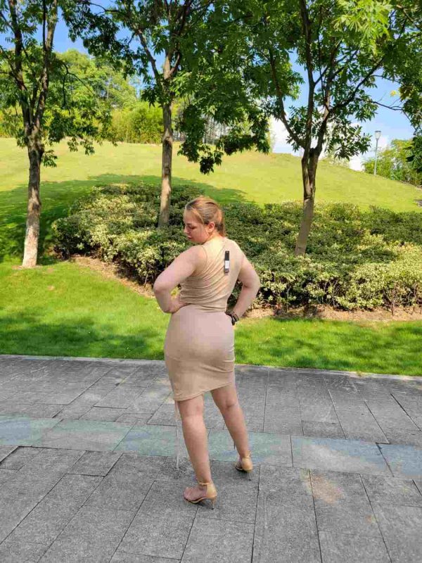 Ribbed Bodycon Dress with Adjustable Side Drawstring - Image 7