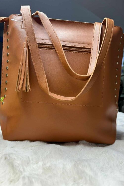 Designer PU Leather Charm Tote