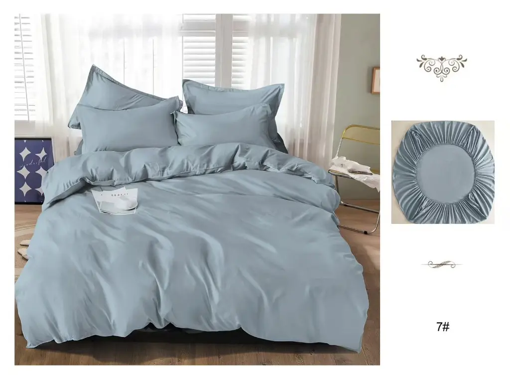 Fitted Bedsheet Set — 100% Pure Cotton (1 Bedsheet + 2 Pillowcases) - Image 3