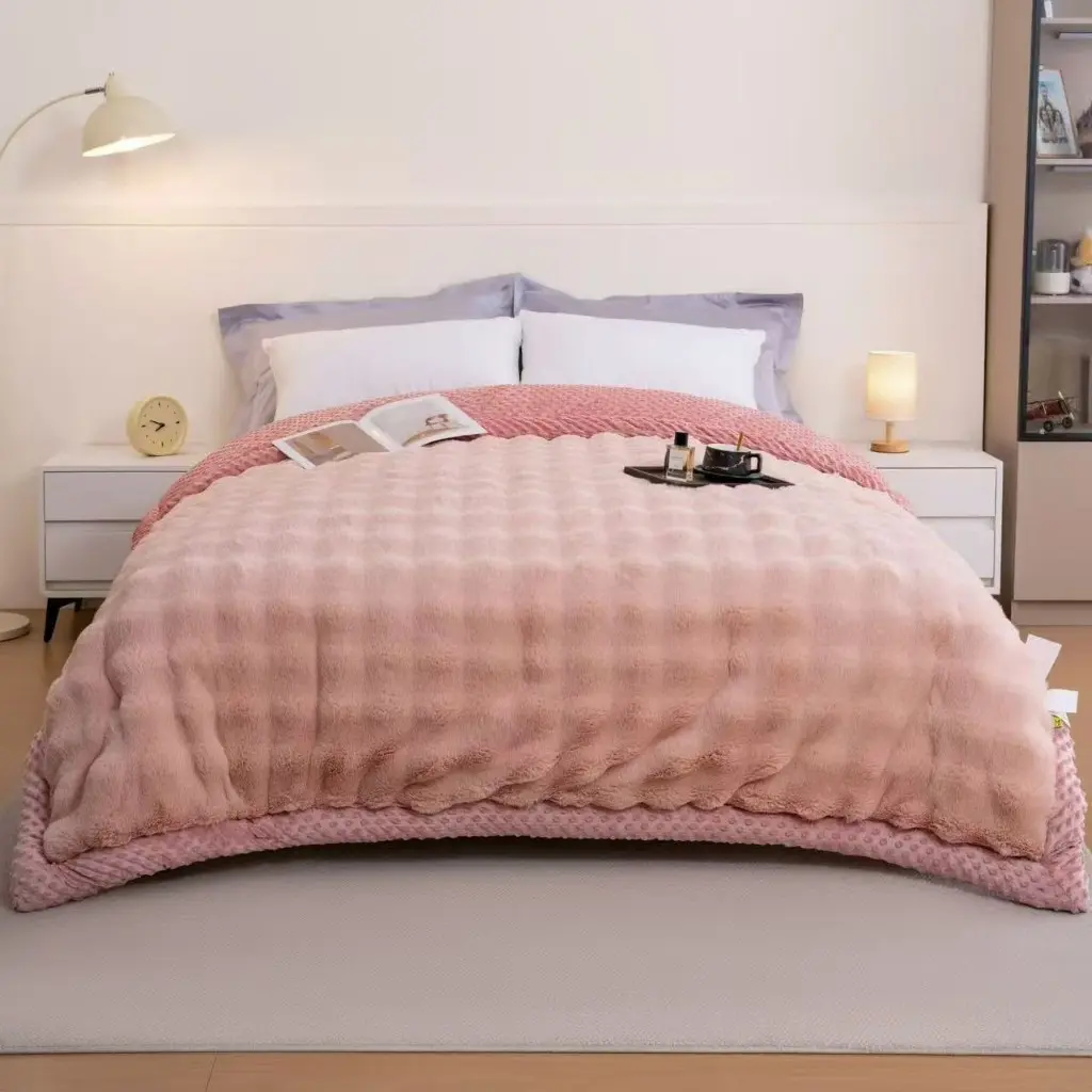 Fleece Blanket — Double-Sided Rabbit Fur King Size
