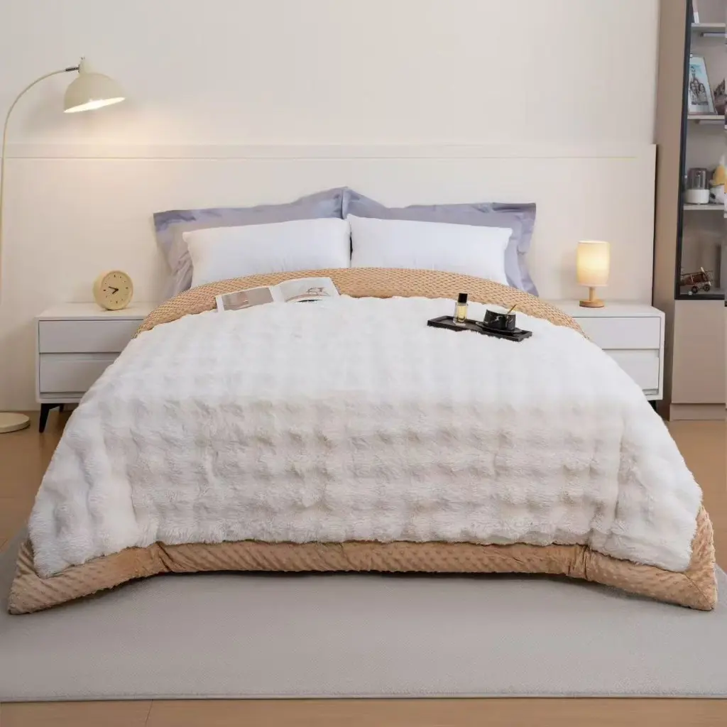 Fleece Blanket — Double-Sided Rabbit Fur King Size - Image 3