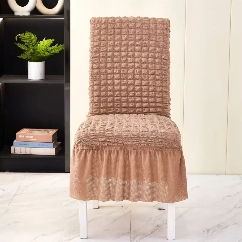 Dining Chair Seat Cover β Stretch Bubble Fabric with Ruffled Skirt - Image 9