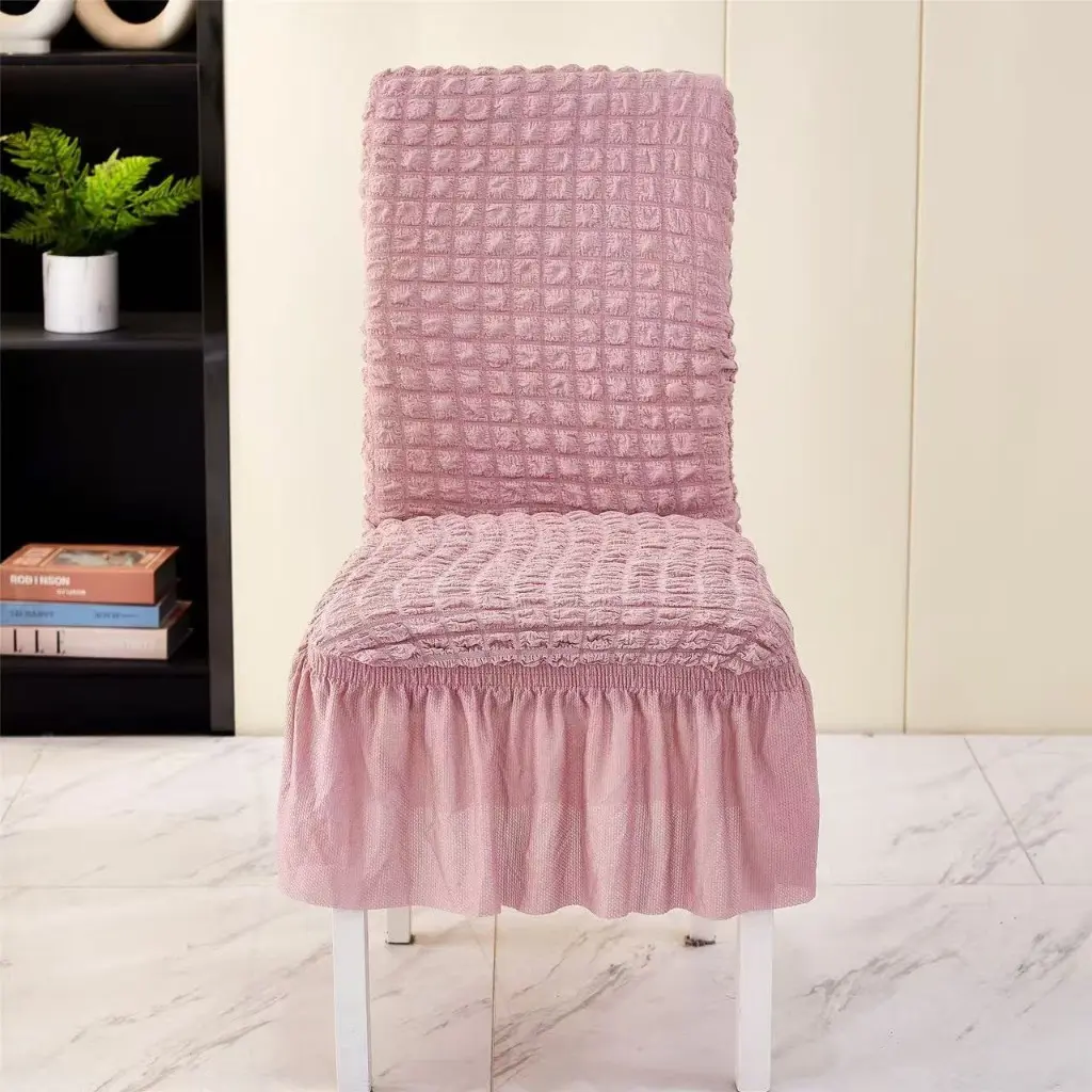 Dining Chair Seat Cover β Stretch Bubble Fabric with Ruffled Skirt - Image 10