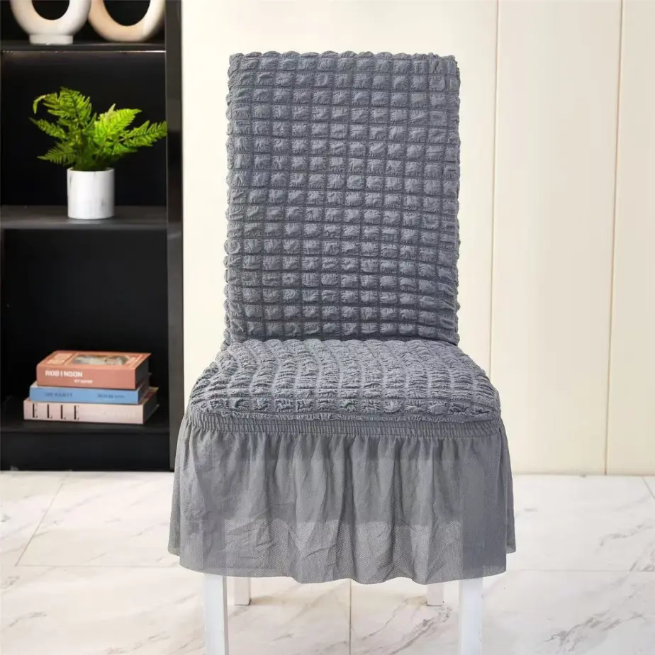 Dining Chair Seat Cover β Stretch Bubble Fabric with Ruffled Skirt - Image 11