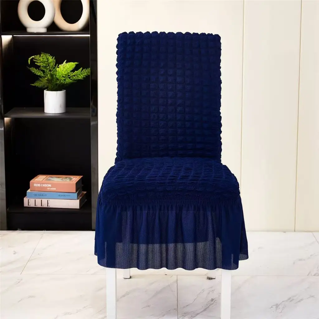 Dining Chair Seat Cover β Stretch Bubble Fabric with Ruffled Skirt - Image 7