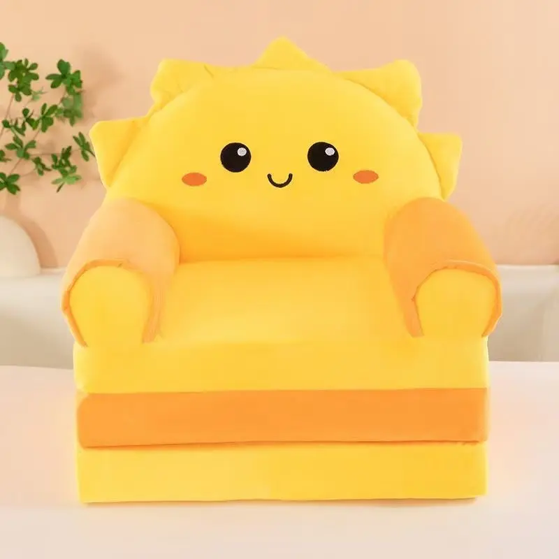 2-in-1 Plush Baby Sofa — Fold-Out Kids Armchair & Lounger - Image 11