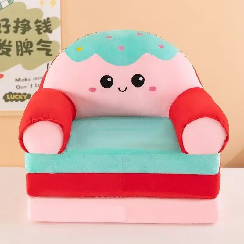 2-in-1 Plush Baby Sofa — Fold-Out Kids Armchair & Lounger - Image 9