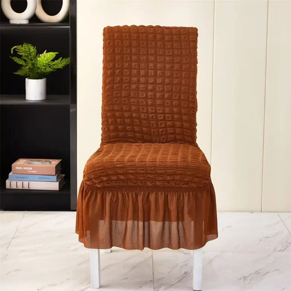 Dining Chair Seat Cover β Stretch Bubble Fabric with Ruffled Skirt - Image 8