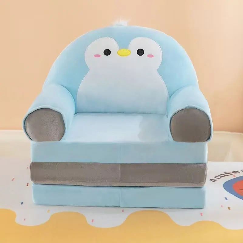 2-in-1 Plush Baby Sofa — Fold-Out Kids Armchair & Lounger - Image 7