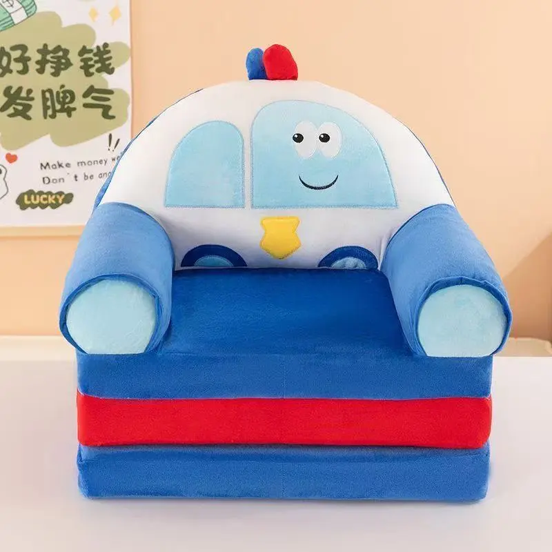 2-in-1 Plush Baby Sofa — Fold-Out Kids Armchair & Lounger - Image 10