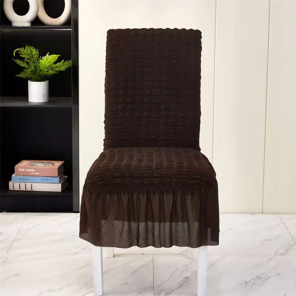 Dining Chair Seat Cover β Stretch Bubble Fabric with Ruffled Skirt - Image 4