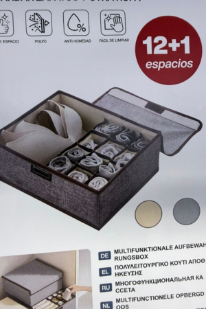 2-in-1 Innerwear Organizer - 12+1 Compartment Storage Box