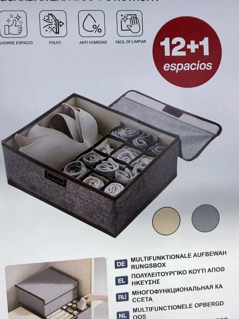 2-in-1 Innerwear Organizer – 12+1 Compartment Storage Box