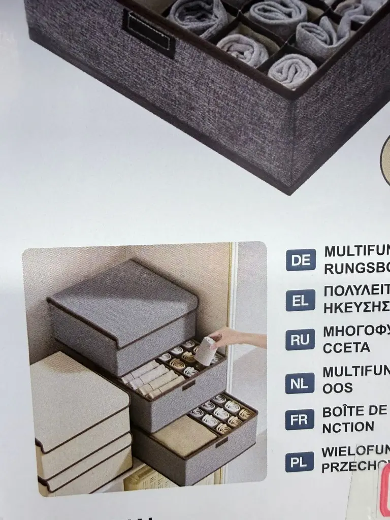 2-in-1 Innerwear Organizer - 12+1 Compartment Storage Box - Image 3
