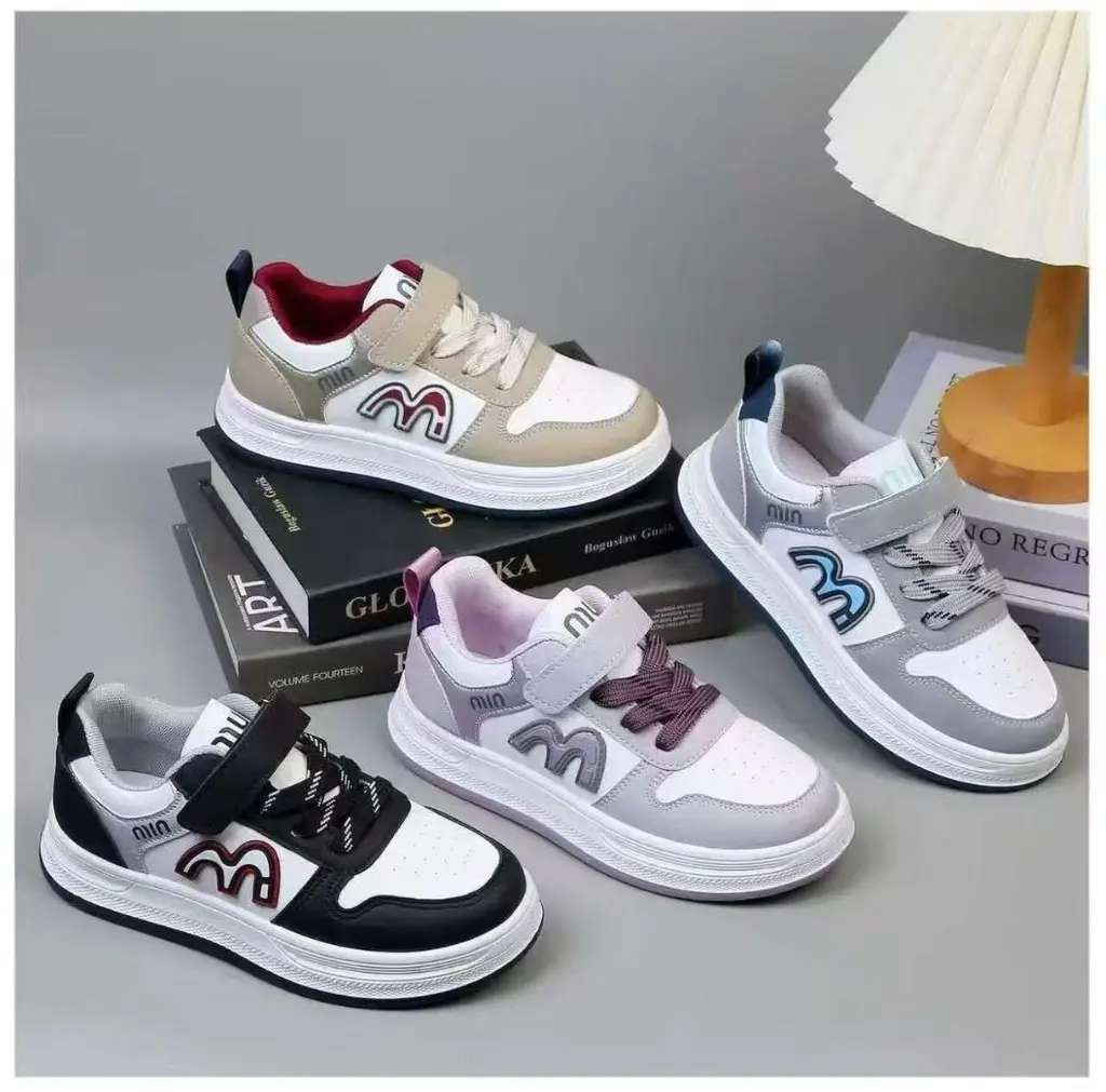 Kids M-Logo Velcro Strap Sneakers Size 26-37