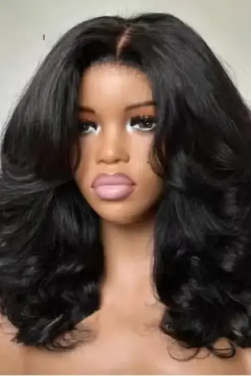 18-Inch 13×4 Lace Frontal Layered Wig — Soft Bouncy Curls