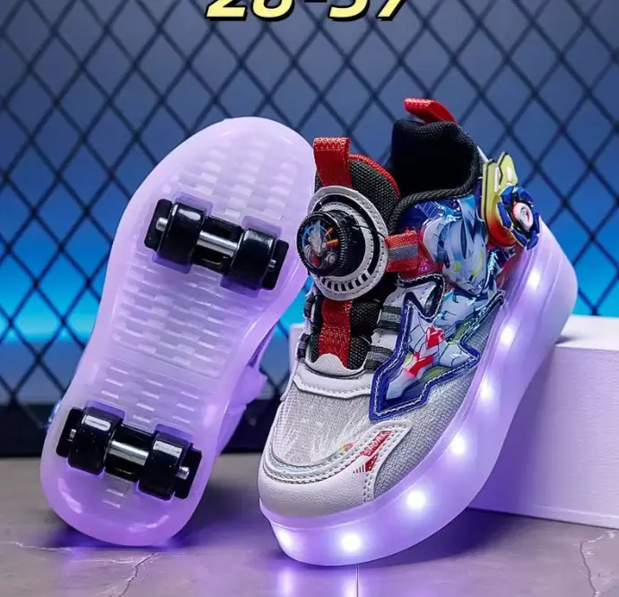 Premium LED Skate Sneakers - USB Rechargeable Size 28-37 - Image 2