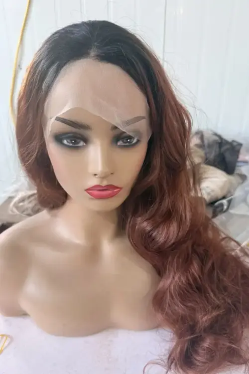 24-Inch 13×4 Lace Frontal Ombre Wig — Body Wave Middle Part