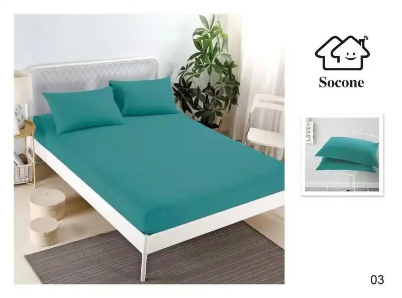 Mattress Cover Set — Pure Cotton Stretch Fit (1 Fitted Cover + 2 Pillow Covers) - Image 3
