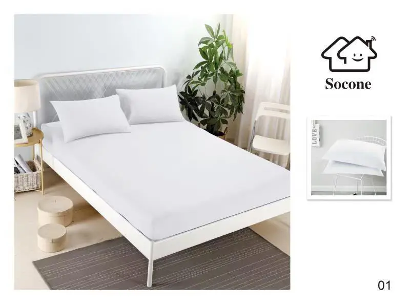 Mattress Cover Set — Pure Cotton Stretch Fit (1 Fitted Cover + 2 Pillow Covers) - Image 2