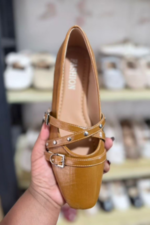 Women's Criss-Cross Strap Studded Mary Jane Flat Size 36-41