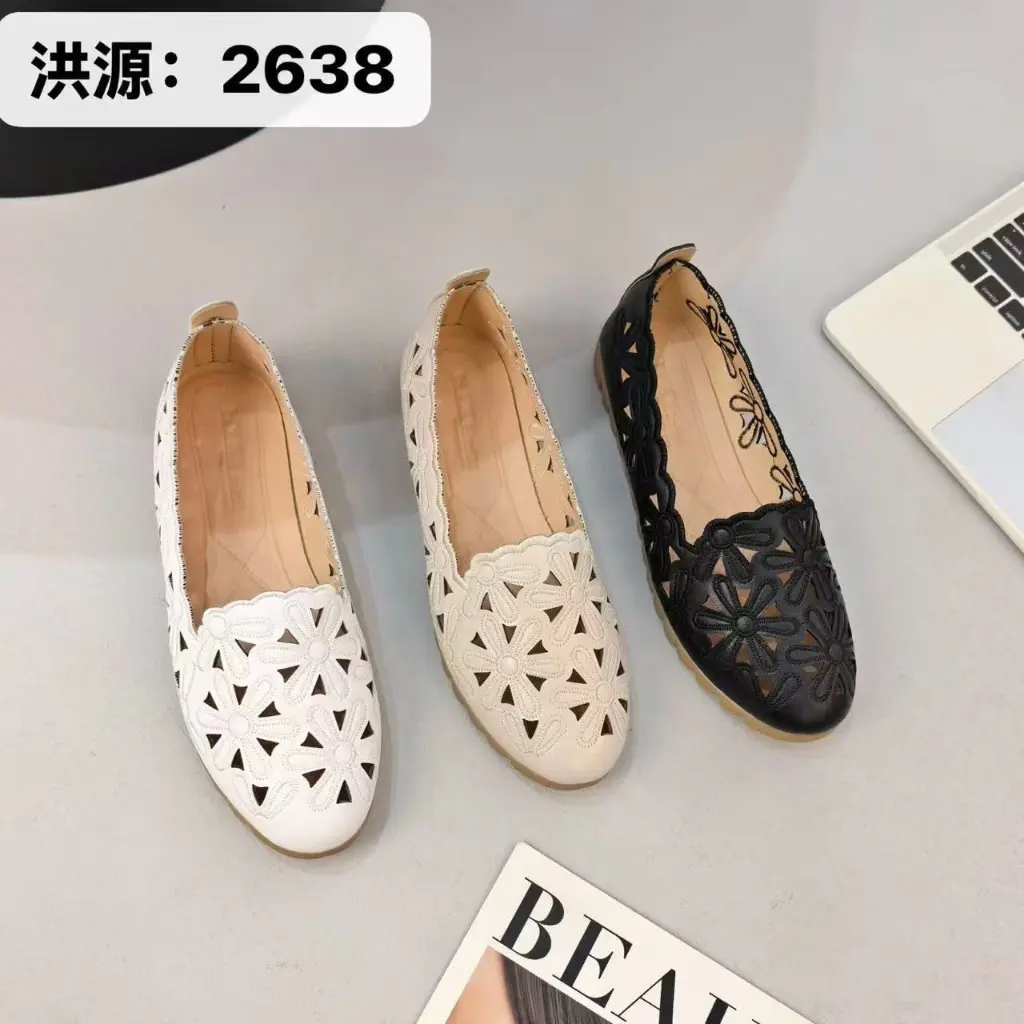 Women's Laser-Cut Hollow-Out Flat Loafers Size 36-41