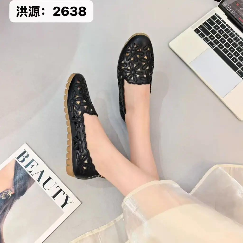 Women's Laser-Cut Hollow-Out Flat Loafers Size 36-41