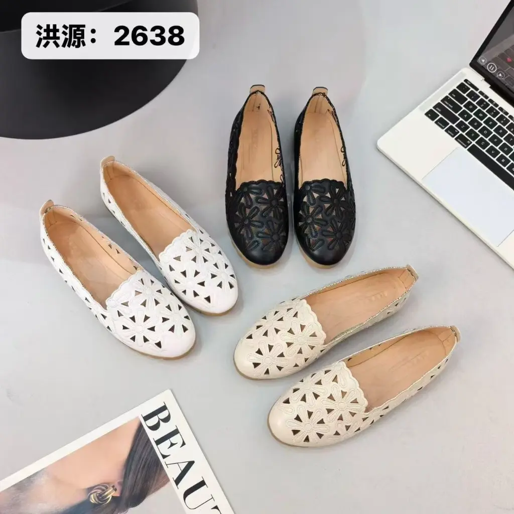 Women's Laser-Cut Hollow-Out Flat Loafers Size 36-41