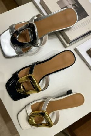 Women's Square-Toe Thong Mule Sandals Size 36-40