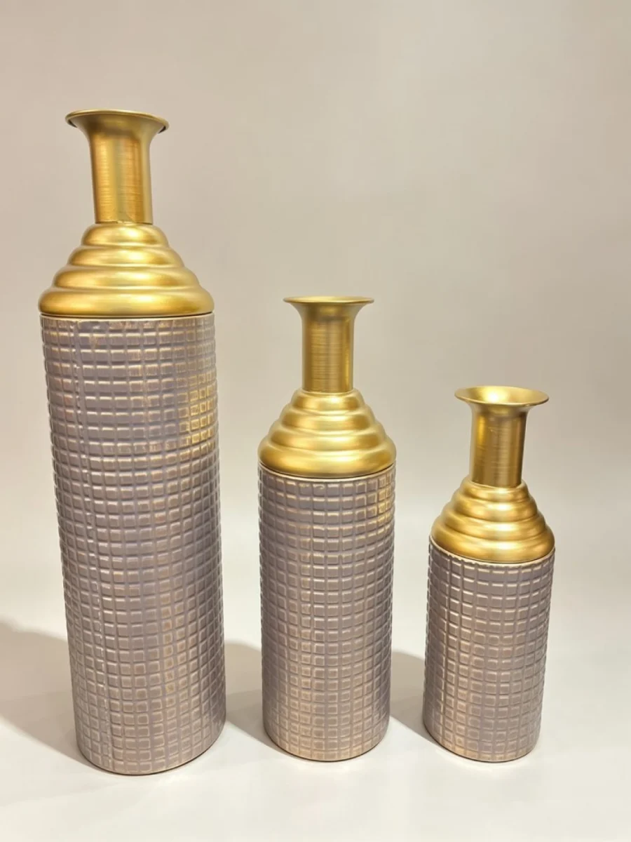 3-piece décor vase set — Design 03 — large medium small wholesale