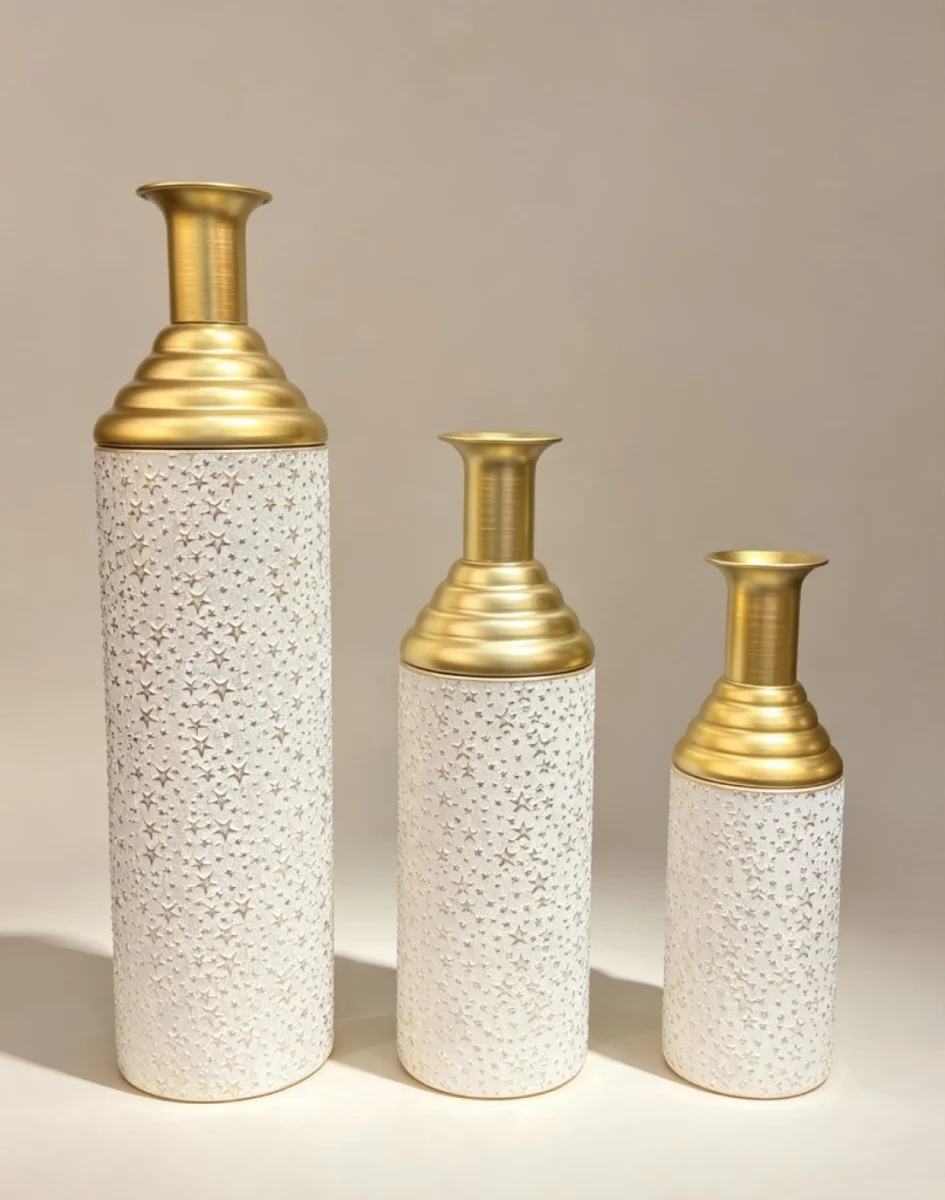 3-piece décor vase set — Design 07 — large medium small wholesale