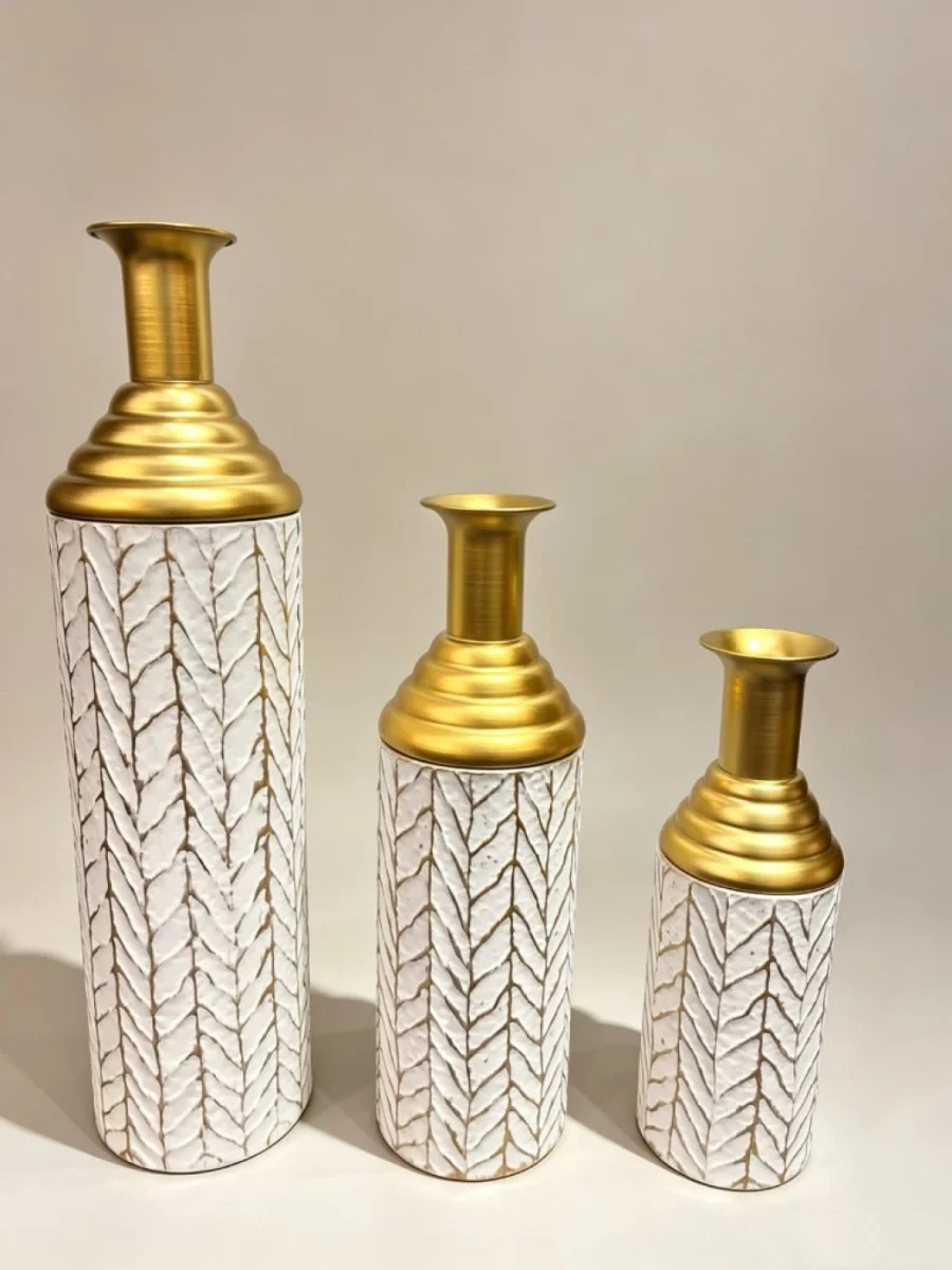 3-piece décor vase set — Design 10 — large medium small wholesale