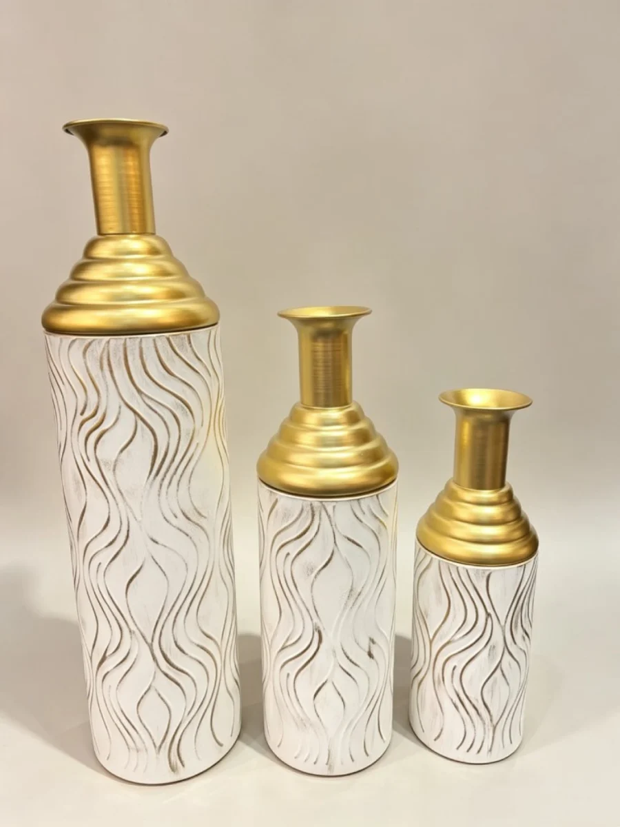 3-piece décor vase set — Design 11 — large medium small wholesale
