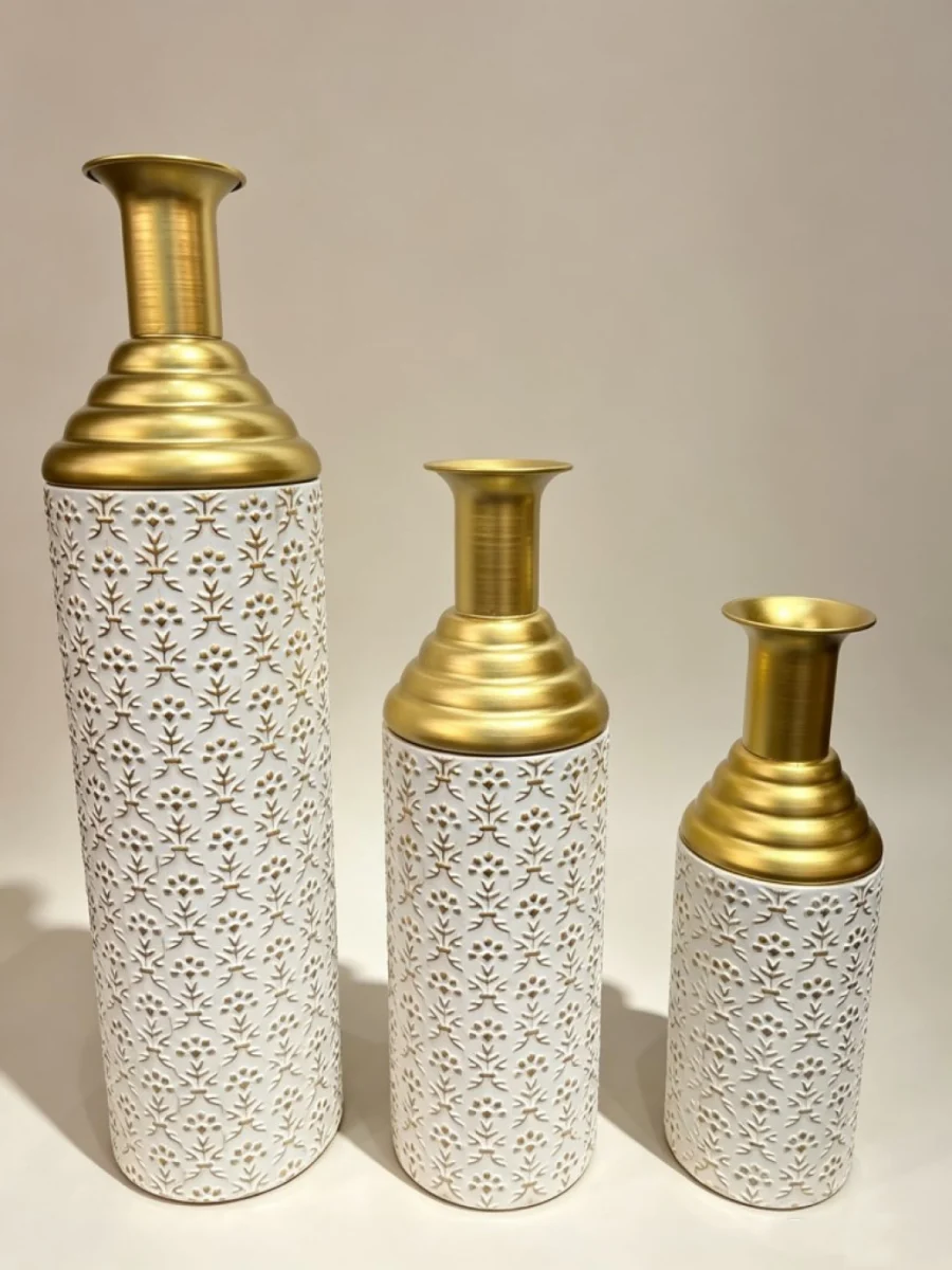 3-piece décor vase set — Design 12 — large medium small wholesale