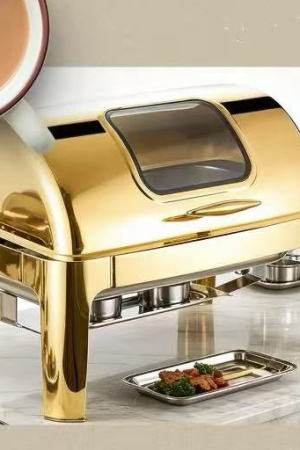 Commercial Gold Roll Top Chafing Dish 9L
