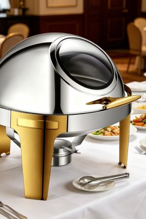 Commercial Round Chafing Dish Gold Legs 9L