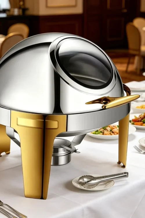 Round Chafing Dish Gold Legs 9L
