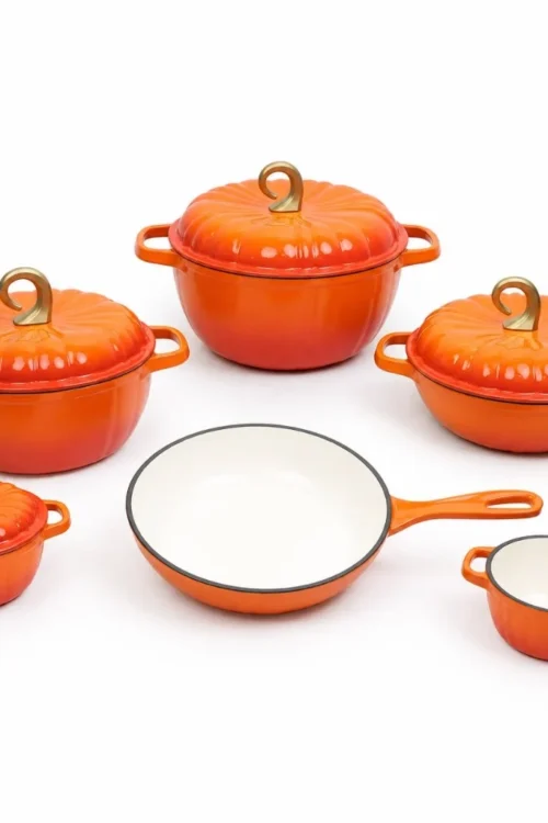 HarvestLuxe Pumpkin Cast Iron 11-Piece Set