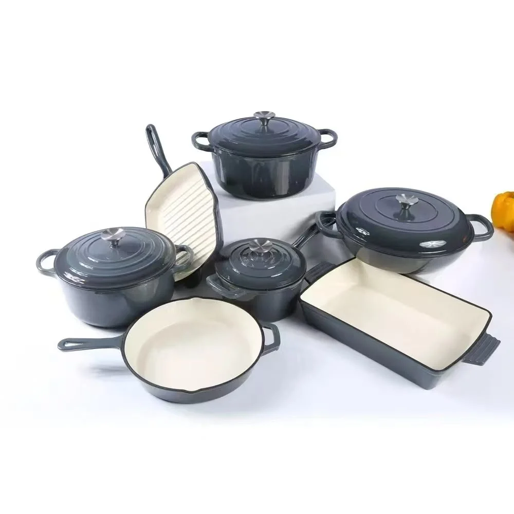 HeatLuxe Original Cast Iron 11-Piece Set — Charcoal Grey