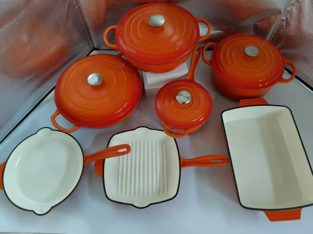 HeatLuxe Original Cast Iron 11-Piece Set — Flame Orange