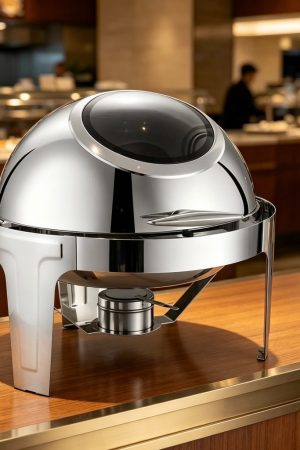 Stainless Round Chafing Dish Glass Lid 6L