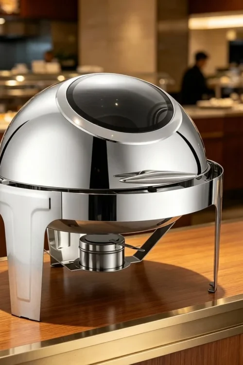 Stainless Round Chafing Dish Glass Lid 6L